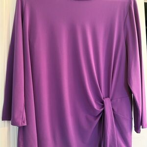 Liz Claiborne Purple Long Sleeve Top with Knot